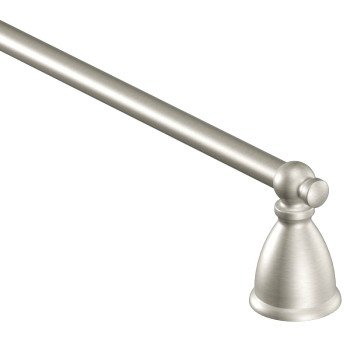 Moen Caldwell Series Y3124BN Towel Bar, 24 in L Rod, Aluminum/Zamac, Brushed Nickel, Surface Mounting