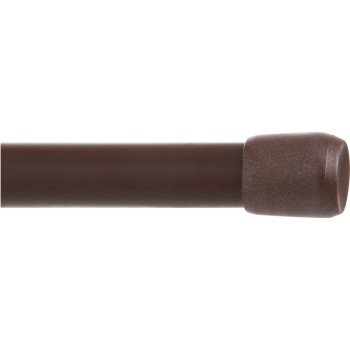 Kenney KN621 Spring Tension Rod, 5/8 in Dia, 48 to 75 in L, Metal, Chocolate