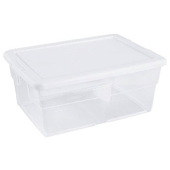 Sterilite 16448012 Storage Box, 16 qt Capacity, Plastic, White