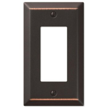 AmerTac Century 163RDB Switch Wallplate, 4-15/16 in L, 2-7/8 in W, 1 -Gang, Stamped Steel, Aged Bronze