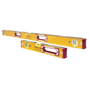 Stabila 37816 Beam Level Set, 5-Vial, Aluminum, Yellow