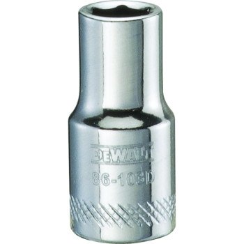 DEWALT DWMT86103OSP Hand Socket, 6 mm Socket, 1/4 in Drive, 6-Point, Vanadium Steel, Polished Chrome