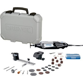 Dremel 4000-2/30 Rotary Tool Kit, 1.6 A, 1/32 to 1/8 in Chuck, Keyed Chuck, 5000 to 35,000 rpm Speed