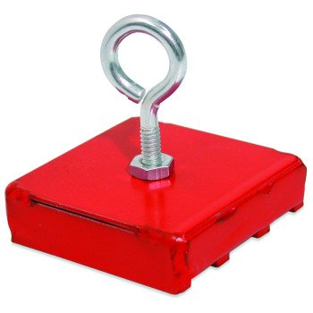 Magnet Source 07206 Retrieving Magnet, 2 in L, 2 in W, 9/16 in H, Steel