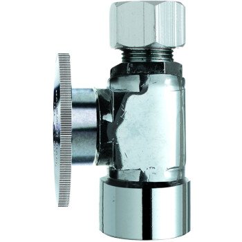 Plumb Pak PP53-1PCLF Shut-Off Valve, 1/2 x 1/2 in Connection, FIP x Compression, Brass Body