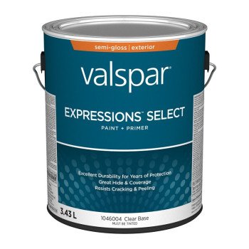 Expressions Select 029.1046004.007 Exterior Latex Paint and Primer, Acrylic, Semi-Gloss, Clear, 1 gal