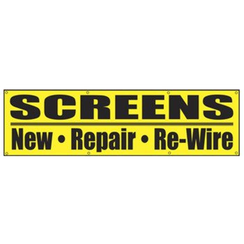 Make-2-Fit P 8080 Screen Repair Banner, Vinyl, Black/Yellow