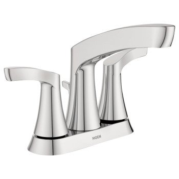 Moen Danika Series WS84633 Bathroom Faucet, 1.2 gpm, 2-Faucet Handle, Metal, Chrome Plated, 4 in Faucet Centers