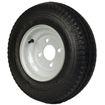 MARTIN Wheel DM408B-4I Trailer Tire, 590 lb Withstand, 4-1/2 in Dia Bolt Circle, Rubber