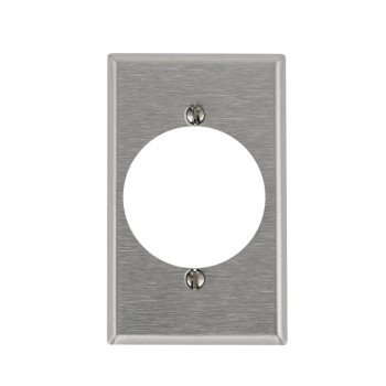 Leviton 84028 Wallplate, 4-1/2 in L, 2-3/4 in W, 1 -Gang, 430 Stainless Steel, Silver, Brushed Stainless Steel