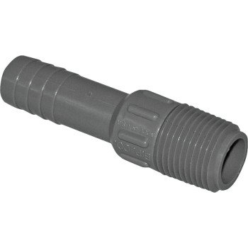 Boshart UPPA-05 Pipe Adapter, 1/2 in, MPT x Insert, Polyethylene, Gray