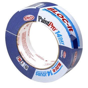 Cantech PaintPro Blue 308 Series 308-36 Masking Tape, 55 m L, 36 mm W, Crepe Paper Backing, Blue