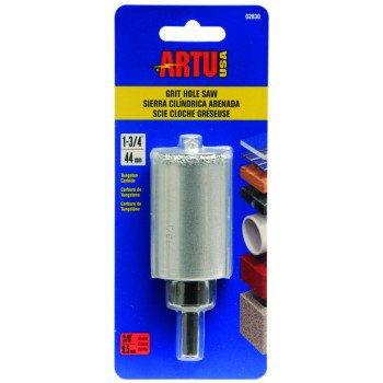 ARTU 02830 Hole Saw, 1-3/4 in Dia, 2-1/4 in D Cutting, 5/8-18 Arbor, Tungsten Carbide Cutting Edge