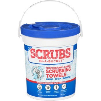 Scrubs In-A-Bucket 42274 Hand Cleaner Towel, 12 in L, 10 in W, Citrus, Polypropylene