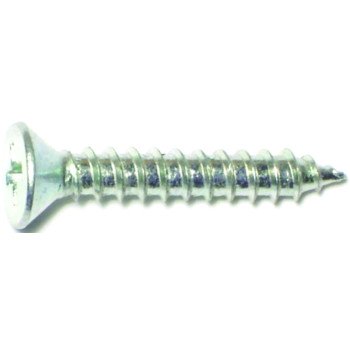 Midwest Fastener 02556 Screw, 100 PK, #8 Thread, 1 in L, Coarse Thread, Flat Head, Phillips Drive, Sharp Point