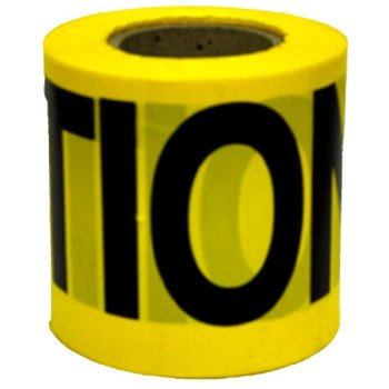 CH Hanson 16100 Barricade Safety Tape, 300 ft L, 3 in W, Yellow, Polyethylene