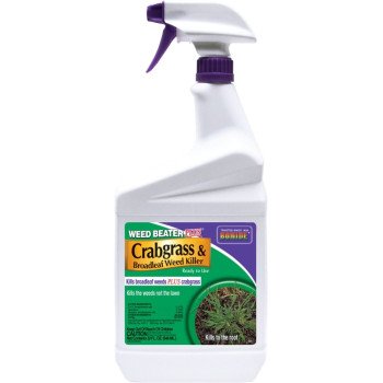 Bonide Weed Beater 065 Crabgrass and Broadleaf Weed Killer, Liquid, 1 qt Bottle