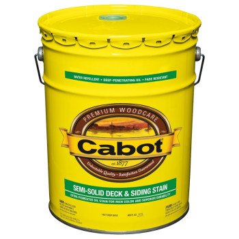 Cabot 1400 Series 140.0001407.008 Exterior Stain, Semi-Solid, Deep Base, Liquid, 5 gal, Pail