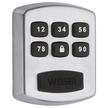 Weiser Powerbolt 1 Series GED1300 26D Electronic Lock, 3 Grade, Keypad Key, Zinc, Satin Chrome, 2-3/8, 2-3/4 in Backset