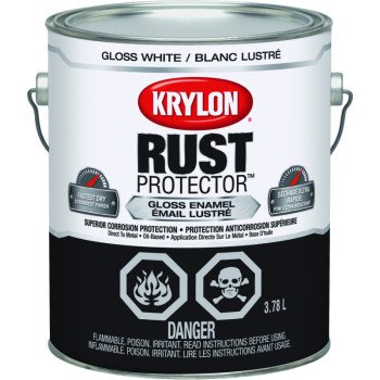 Krylon 469400000 Enamel Paint, Gloss, White, 3.78 L Pail