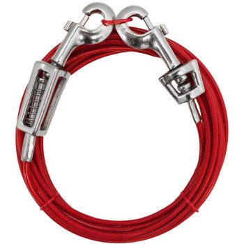 Boss Pet PDQ Q3515SPG99 Tie-Out with Spring, 15 ft L Belt/Cable, For: Large Dogs up to 60 lb