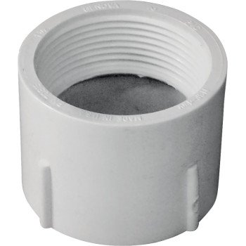 IPEX 192891 Pipe Adapter, 1-1/2 in, FNPT x Hub, PVC, White, SCH 40 Schedule