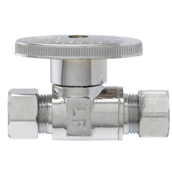 Plumb Pak PP2071LF Shut-Off Valve, 3/8 x 3/8 in Connection, Compression, Brass Body