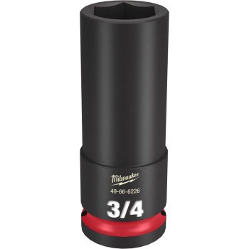 Milwaukee SHOCKWAVE Impact Duty Series 49-66-6226 Deep Impact Socket, 3/4 in Socket, 1/2 in Drive, Square Drive