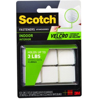 Scotch RF4720 Fastener, 7/8 in W, 7/8 in L, White, 3 lb