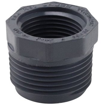 Lasco 839131BC Reducing Bushing, 1 x 3/4 in, MIP x Female, PVC, SCH 80 Schedule