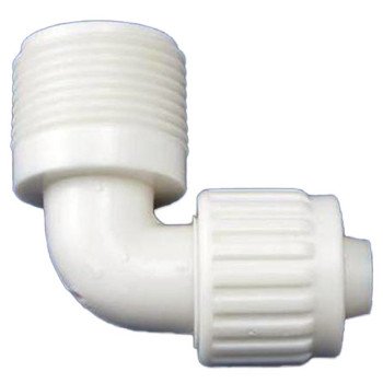 Flair-It PEXLOCK 16812 Pipe Elbow, 1/2 x 3/4 in, MPT, 90 deg Angle