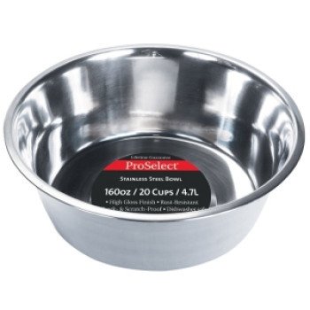 HiLo ZW150 98/56670 Pet Feeding Dish, 5 qt Volume, Stainless Steel