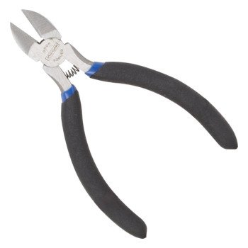 Vulcan JL-NP018 Diagonal Cutting Plier, 4.5 in OAL, 0.4 mm Cutting Capacity, 0.25 in Jaw Opening, Black/Blue Handle