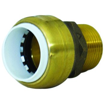 SharkBite UIP140A Pipe Connector, 1 in, Push-Fit x MNPT, Brass, SCH 40, SCH 80, SCH 180 Schedule, 200 psi Pressure