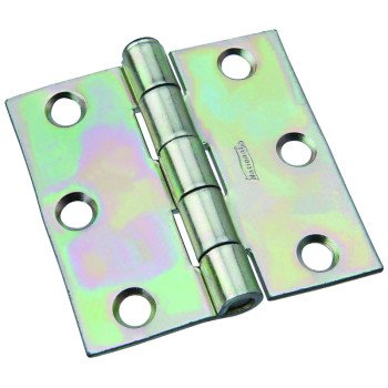 National Hardware N139-832 Broad Hinge, 3 in W Frame Leaf, 0.08 in Thick Frame Leaf, Steel, Zinc, Removable, Loose Pin