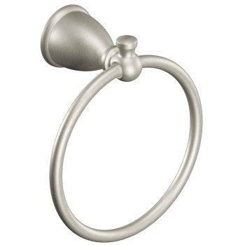 Moen Caldwell Series Y3186BN Towel Ring, 6 in Dia Ring, Aluminum/Zinc, Brushed Nickel, Wall Mounting