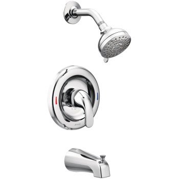 Moen Adler L82694EP Tub and Shower Faucet, Standard Showerhead, 2 gpm Showerhead, 2 Spray Settings, 1-Handle