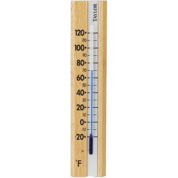 Taylor 5141 Thermometer, -20 to 120 deg F, Wood Casing