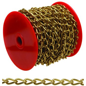 Campbell 0712017 Twist Chain, 200, 49 ft L, 12 lb Working Load, Brass