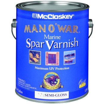 McCloskey Man O' War 080.0006507.007 Marine Spar Varnish, Semi-Gloss, Clear, Liquid, 1 gal