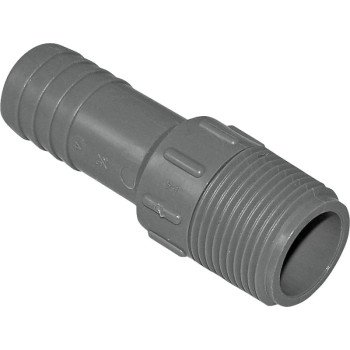 Boshart UPPA-07 Pipe Adapter, 3/4 in, MPT x Insert, Polyethylene, Gray