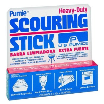 Pumie HDW-12 Scouring Stick, Glass Abrasive, 5-3/4 in L, 1-1/4 in W, Gray