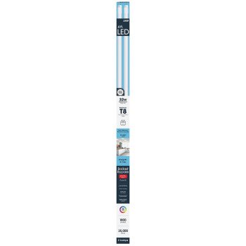 Feit Electric T848/850/B/LED/2 LED Lamp, Ballast Bypass, Linear, T8 Lamp, G13 Lamp Base, Warm White Light, 2/PK