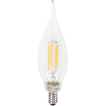 Sylvania 40759 Natural LED Bulb, Decorative, B10 Bent Tip Lamp, 60 W Equivalent, E12 Lamp Base, Dimmable, Clear