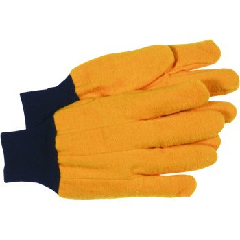 Boss Chore Series B62142-L Work Gloves, L, Clute Thumb, Knit Wrist Cuff, Cotton/Polyester Flannel, Yellow