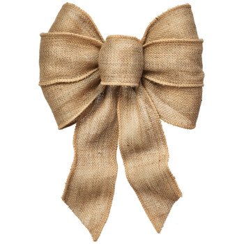 Holidaytrims 6112 Wired Bow, Burlap, Natural