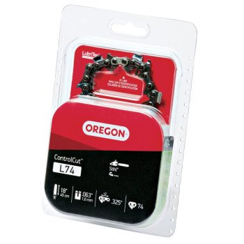 Oregon L74 Chainsaw Chain, 18 in L Bar, 0.63 Gauge, 0.325 in TPI/Pitch, 74-Link