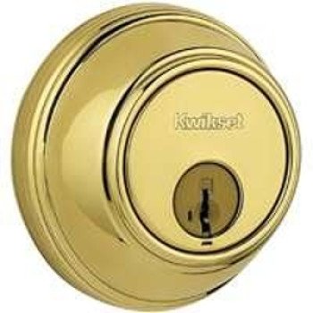 Kwikset 816 3 RCAL/RCS Deadbolt, Alike Key, Steel, Polished Brass, 2-3/8 to 2-3/4 in Backset, SmartKey Keyway