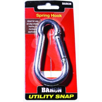 Baron C-2450-3/8 Spring Hook Snap Link, 400 lb Working Load, Steel, Nickel