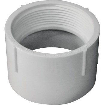 Canplas 192892 Pipe Adapter, 2 in, FNPT x Hub, PVC, White